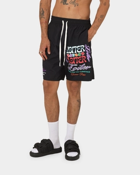 Golf Apparel Double Layered Panels Loiter Forbidden Walk Shorts Black