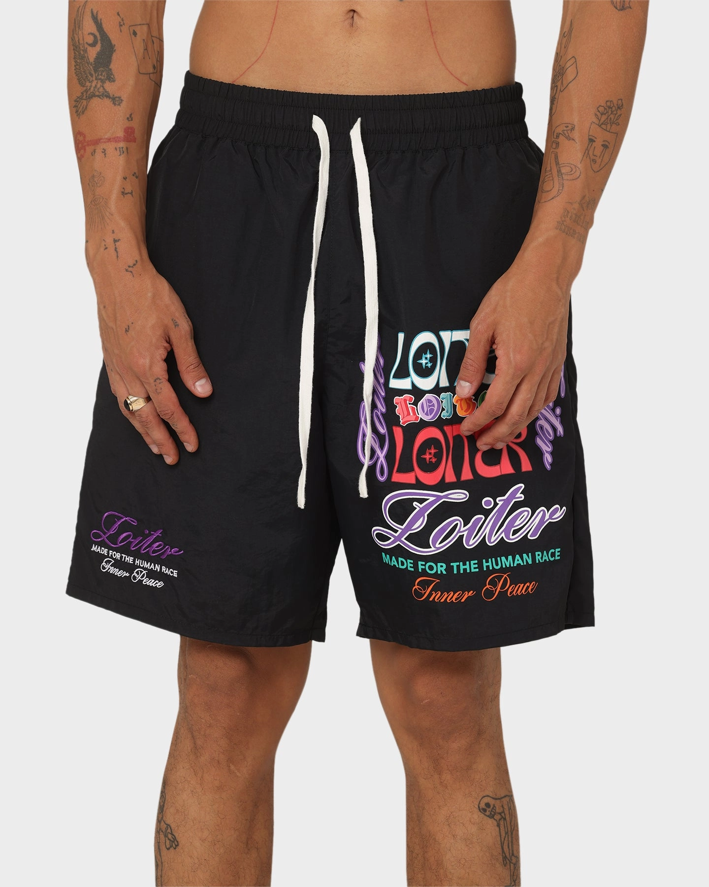 Loiter Forbidden Walk Shorts Black Lightweight Weave