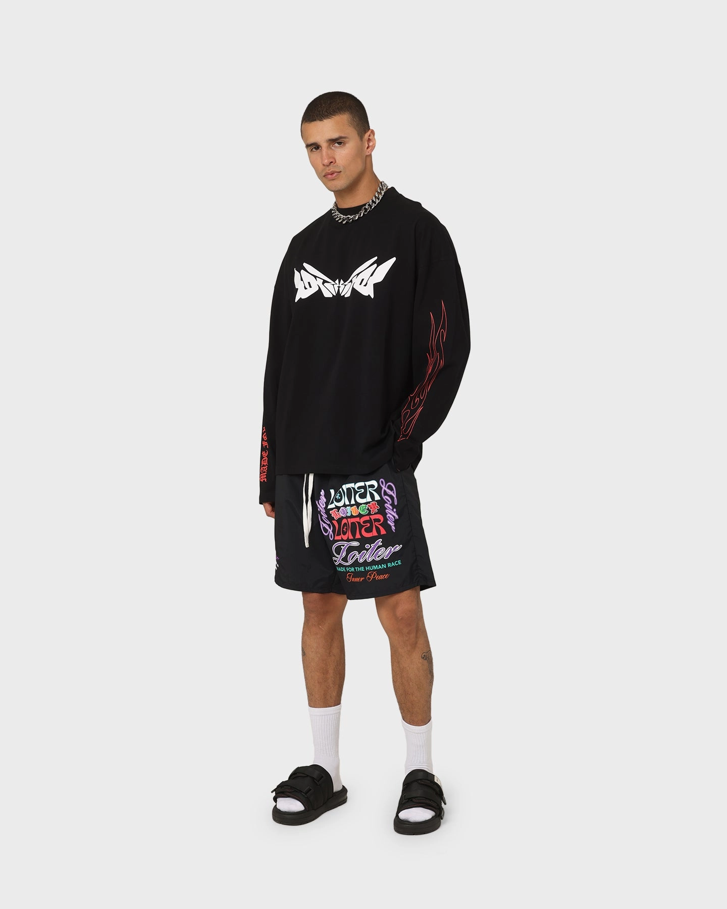 skateboarding gear Loiter Forbidden Walk Shorts Black