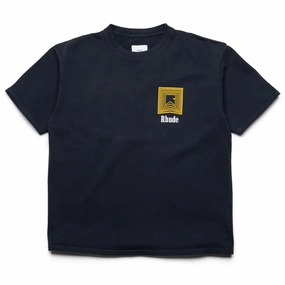 City Smart Hiking durability Rhude Chevron Logo Repeat tee 'Black'