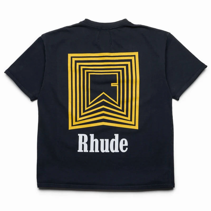 Minimalist fashion Rhude Chevron Logo Repeat tee 'Black'