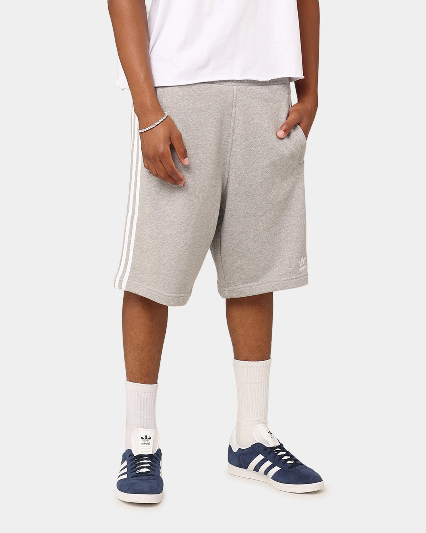 Adidas Adicolour Classics 3-Stripe Sweat Shorts Mint Grey Classic Style