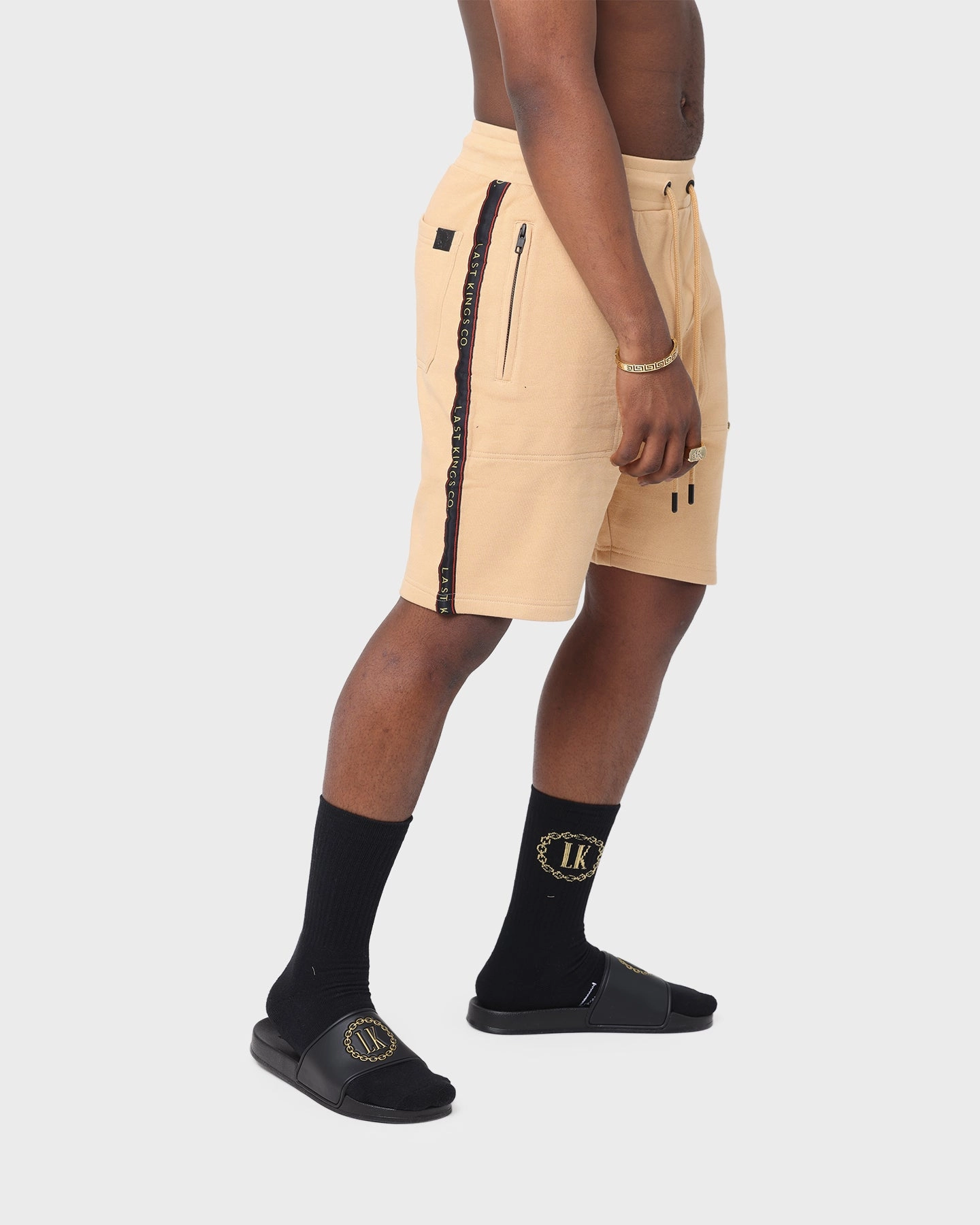 Last Kings Notoriety Tape Sweat Shorts Sand adventure apparel Anti Slip Waist Grip