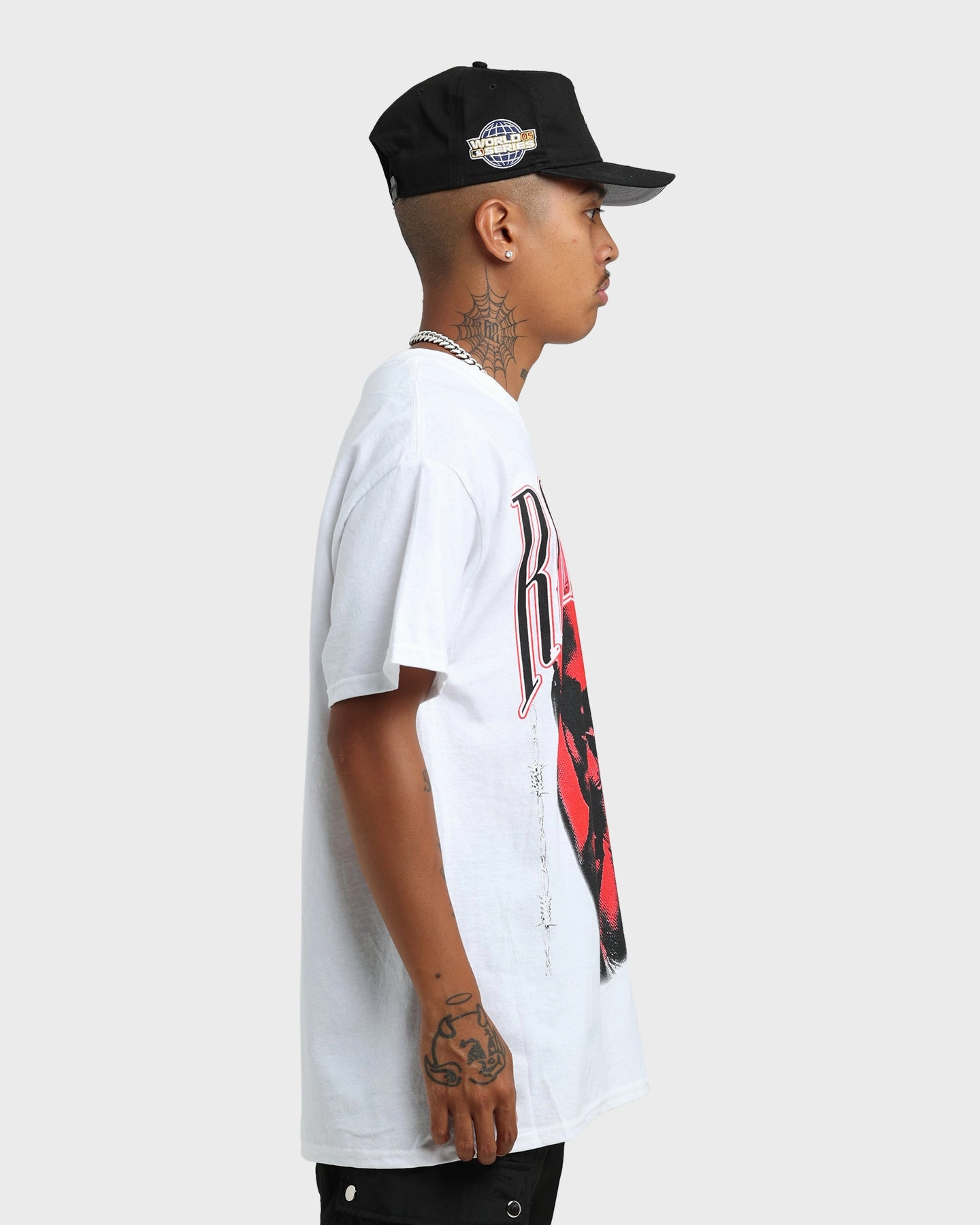 Formal Occasion Seamless construction Rodman Brand Barbwire Pink Vintage T-Shirt White