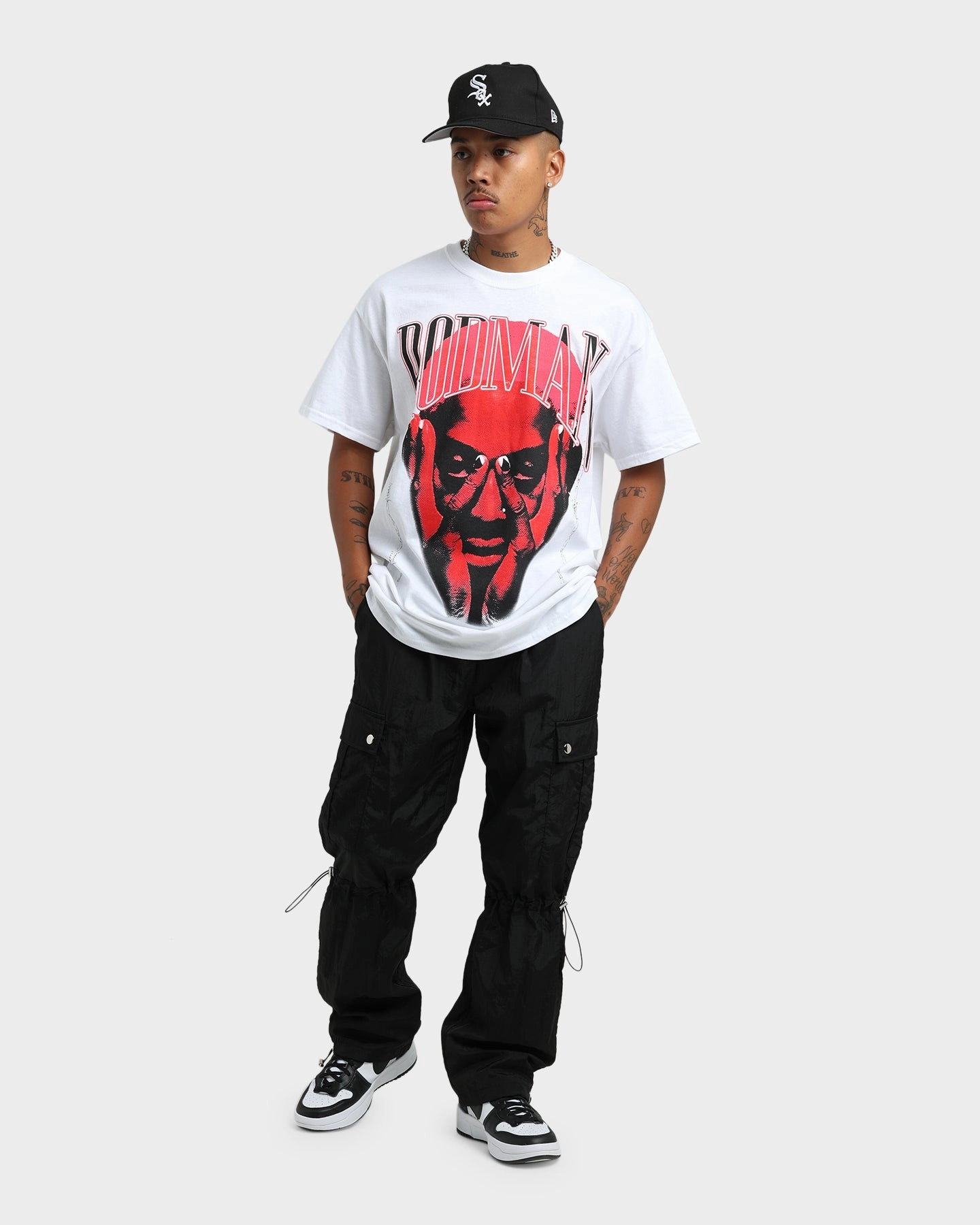 Holiday Trend Classic Style Trend Rodman Brand Barbwire Pink Vintage T-Shirt White