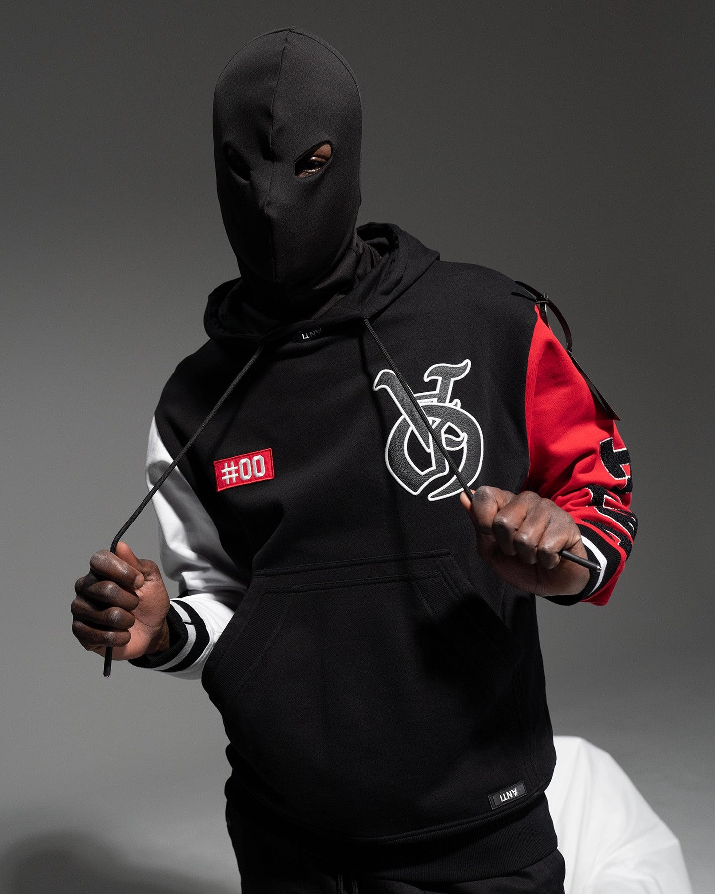 Modular Attachment Points Active Jacket The Anti Order Antidote College Hoodie Black/White/Red