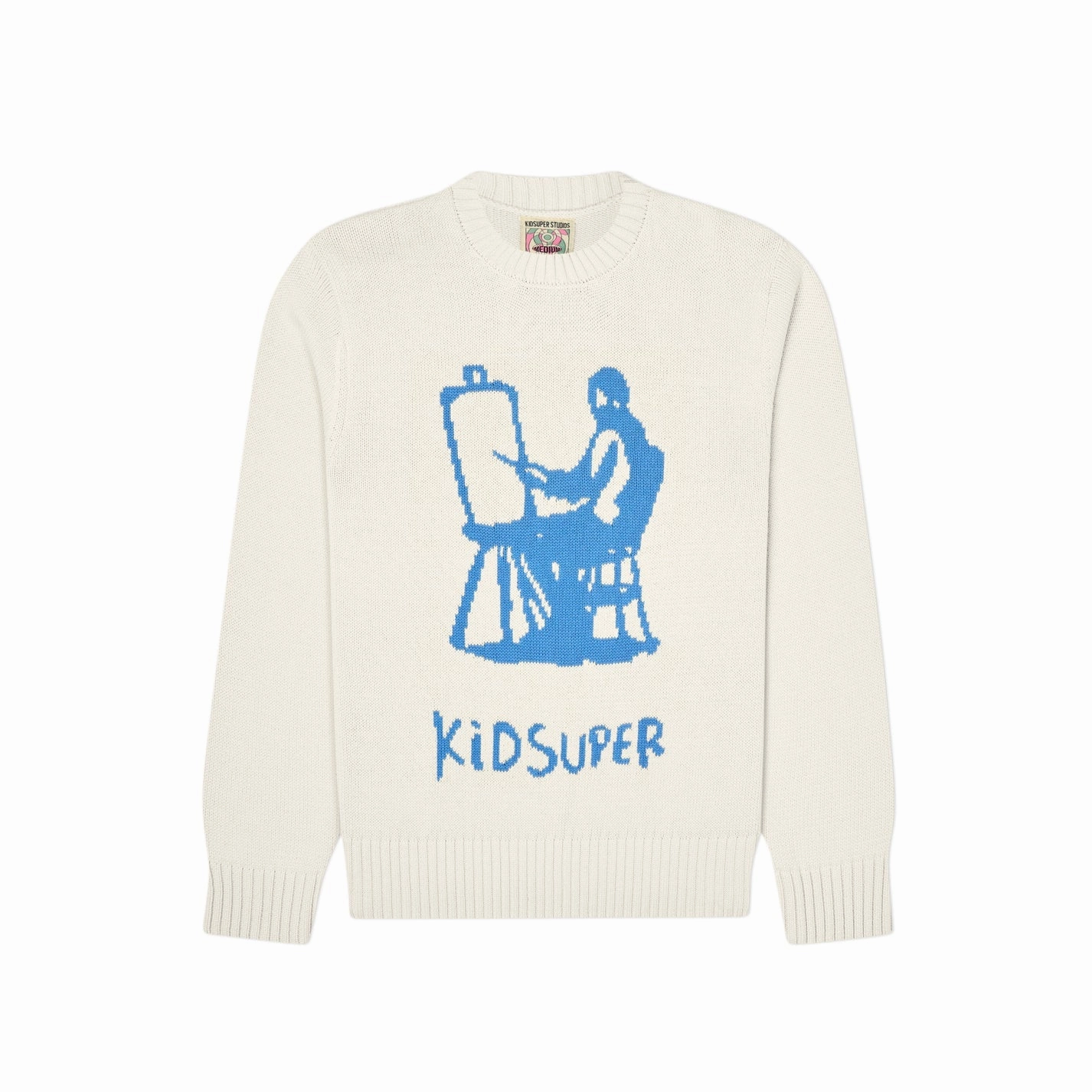 Kidsuper Knitted Sweatshirt 'Cream' Team Spirit sunny day wear