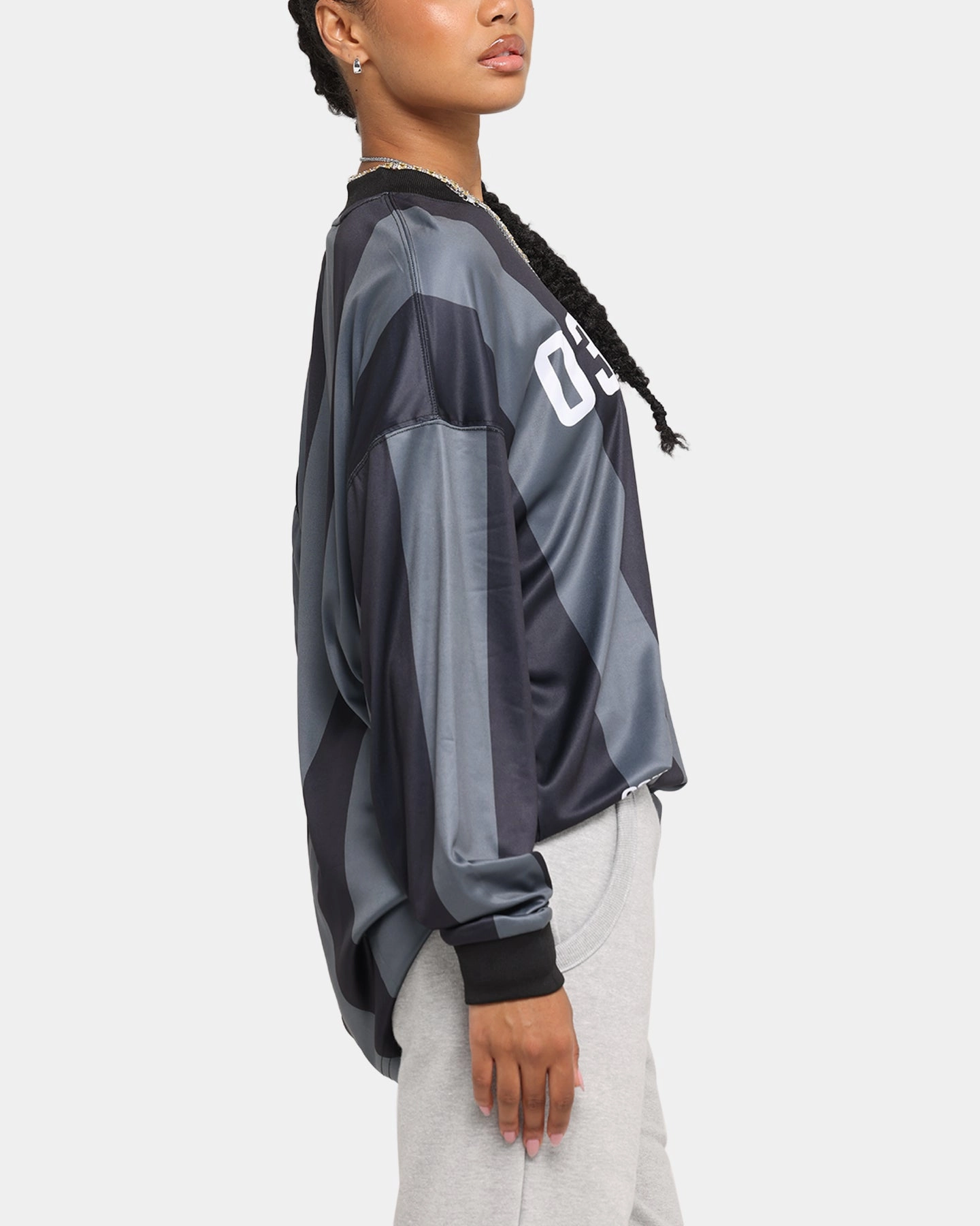 Carre Academy Oversized Long Sleeve T-Shirt Black/Grey Essential Fashion athletic style