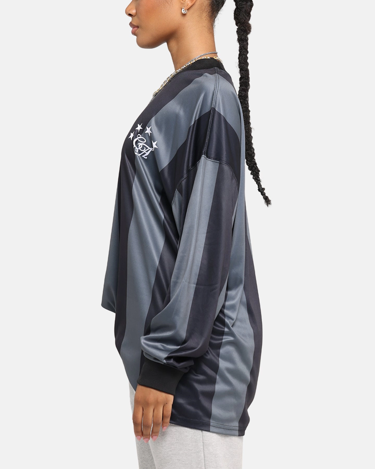 Carre Academy Oversized Long Sleeve T-Shirt Black/Grey Leisure Wear