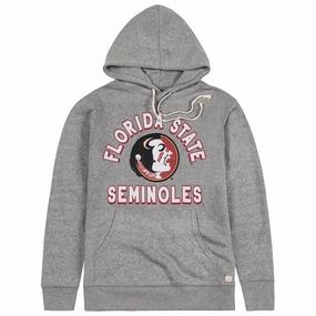 Breathable Underarm Vents Homefield Men's Vault Florida State Seminoles/Seminole Logo Vintage Tri-blend Hood - Vintage Grey