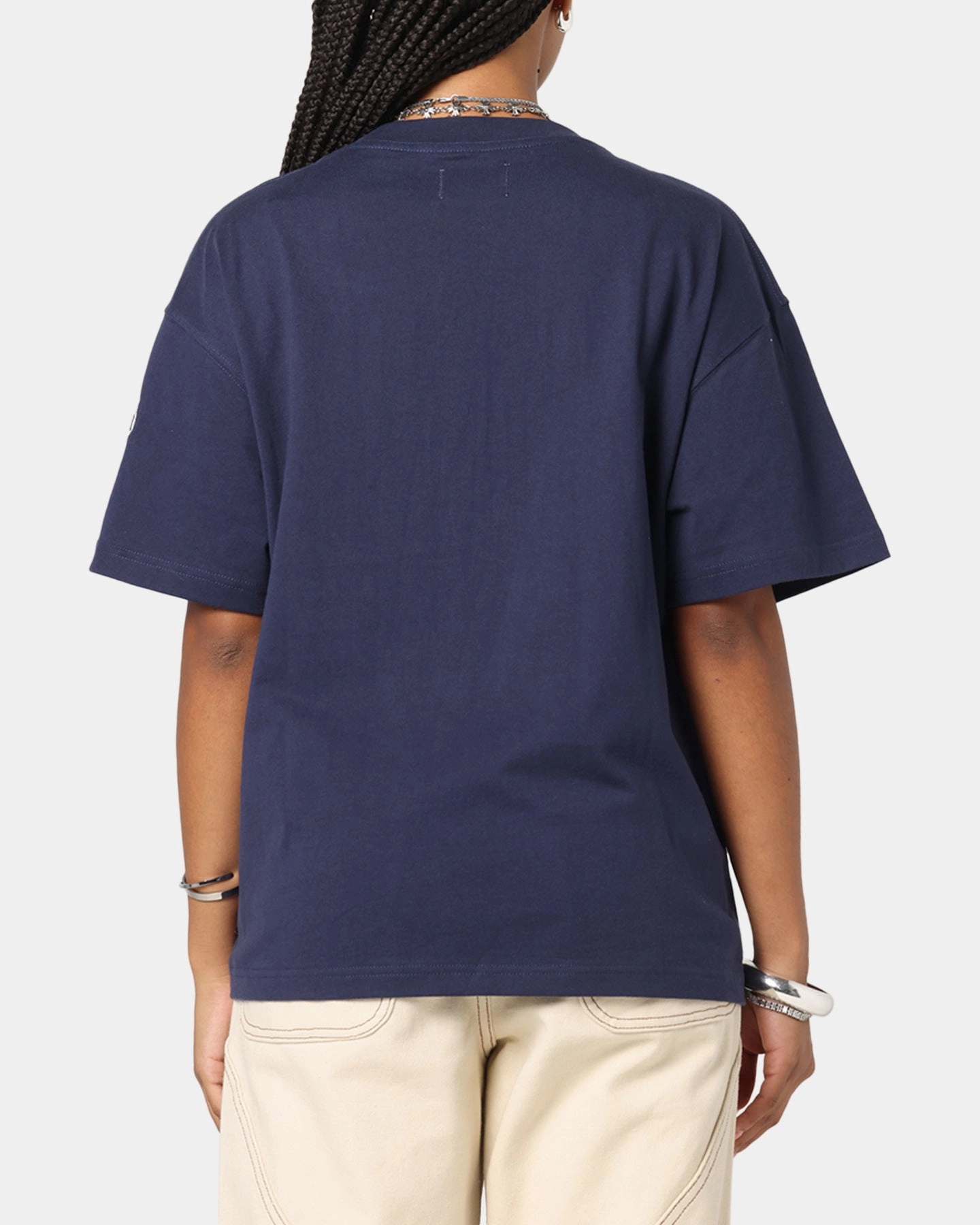Honor The Gift Auto Club Boxy T-Shirt Navy Travel Style Trend Bold Statement