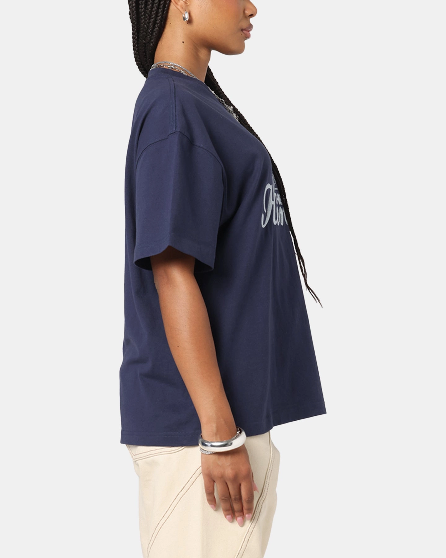 Honor The Gift Auto Club Boxy T-Shirt Navy Anti-pilling Teenager fashion