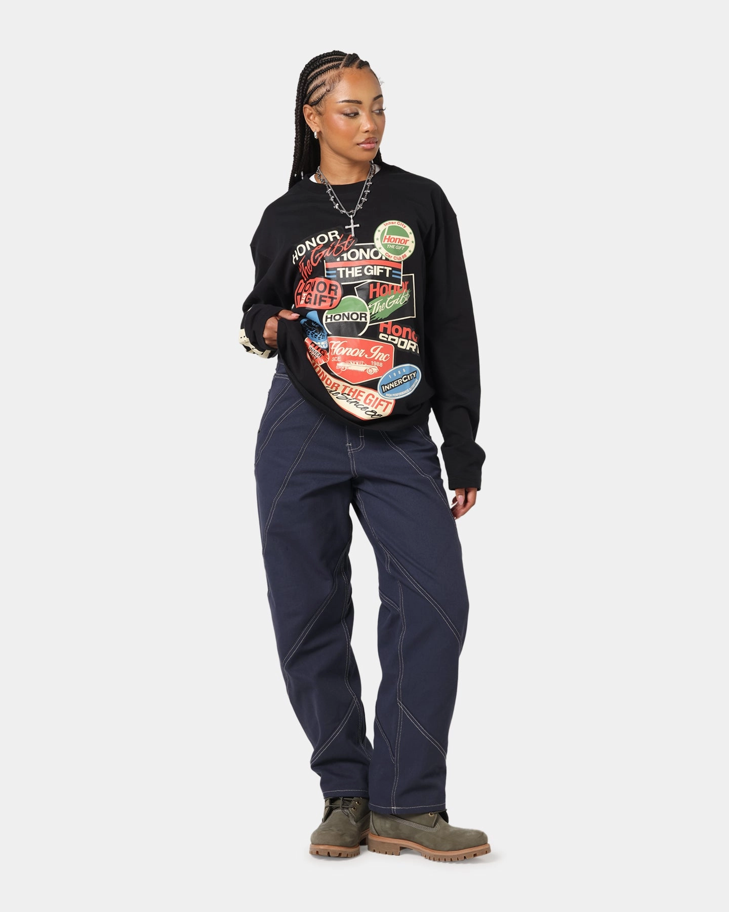 Honor The Gift Fuel Long Sleeve T-Shirt Black StretchReinforcedArmholes