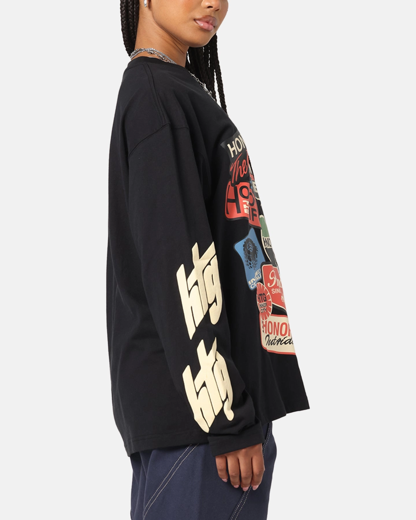 Honor The Gift Fuel Long Sleeve T-Shirt Black Versatile and Stylish Bohemian style