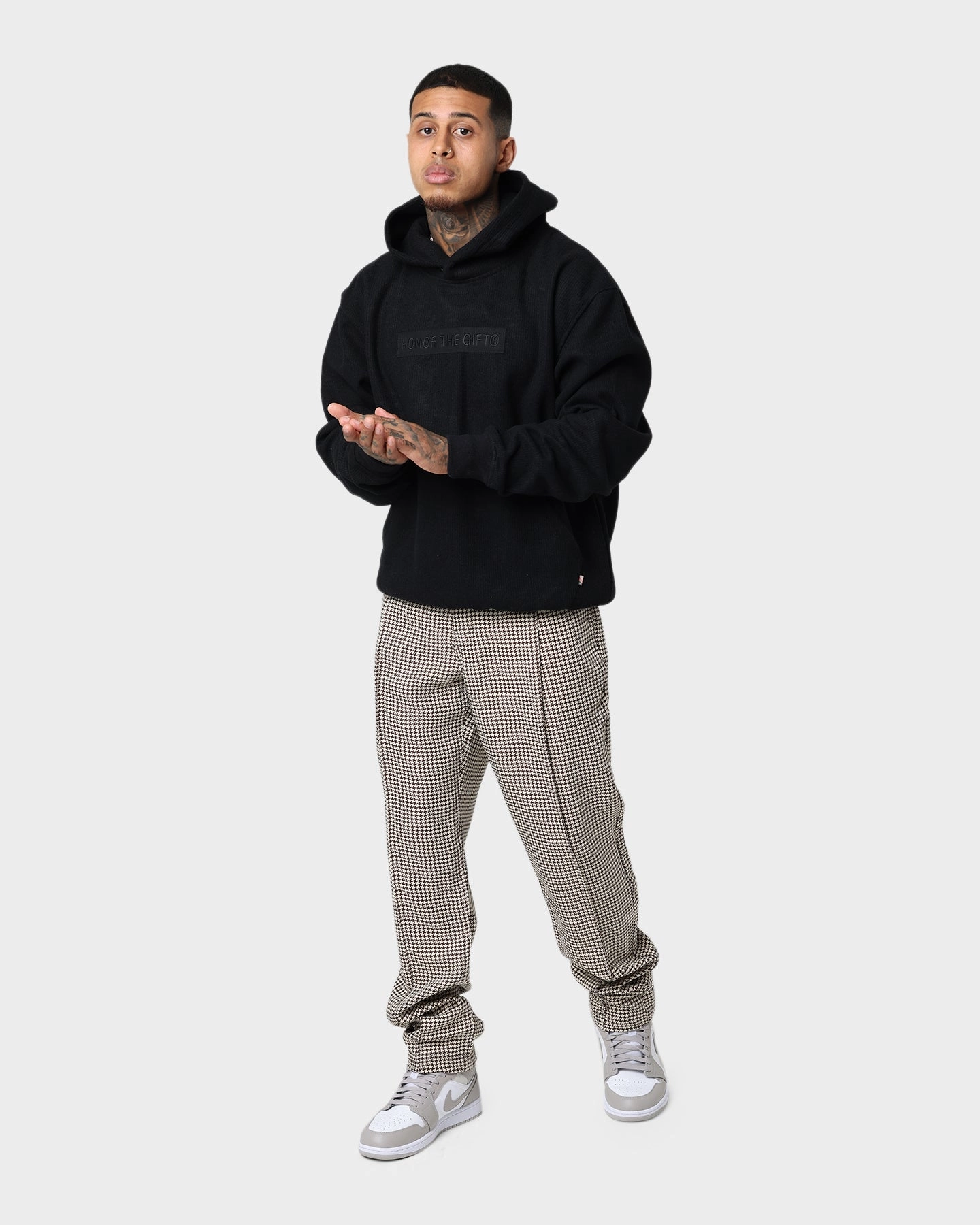 Honor The Gift Howard Knit Hoodie Black Motion Friendly indoor gathering