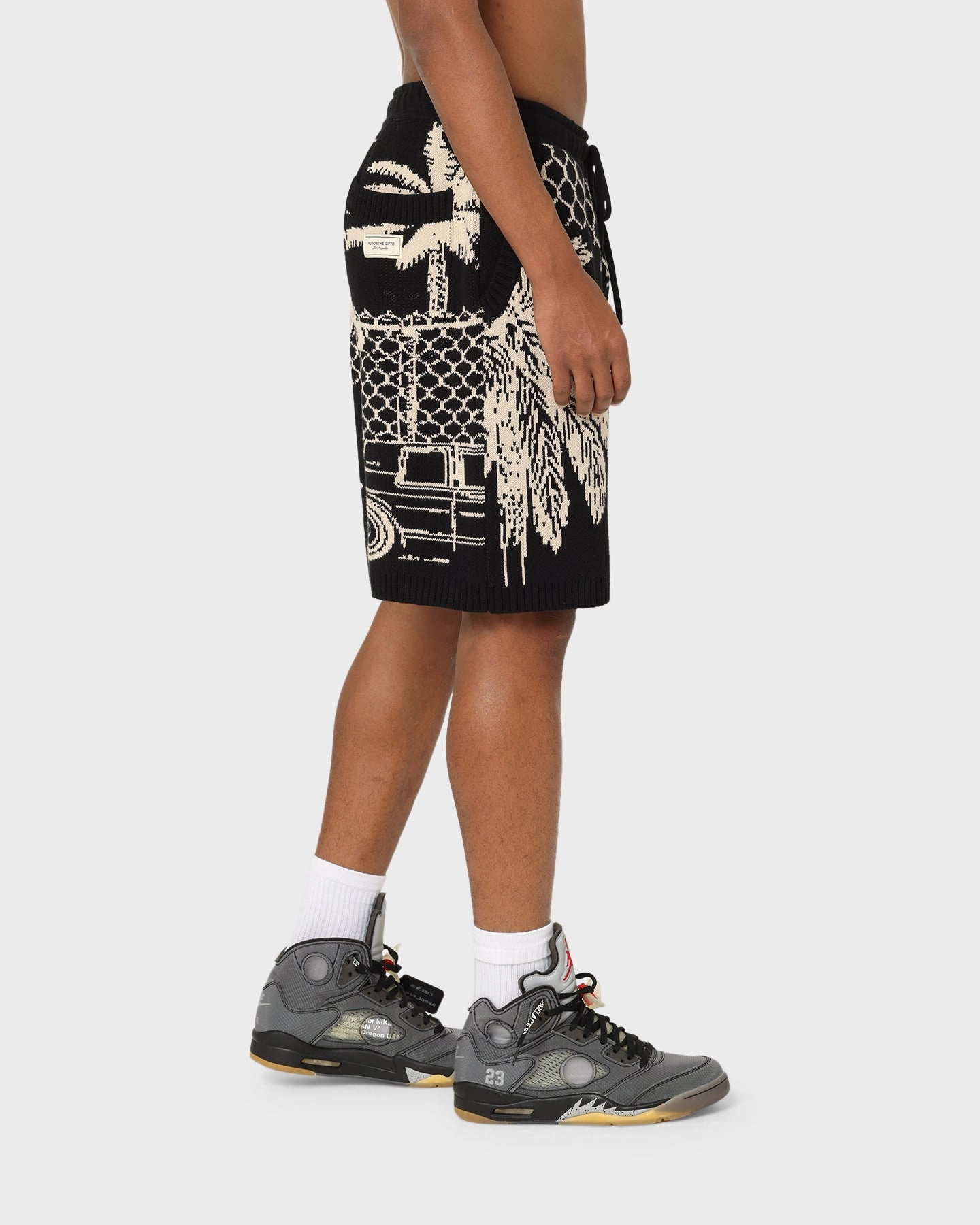 Honor The Gift Jungle Shorts Black ribbed texture