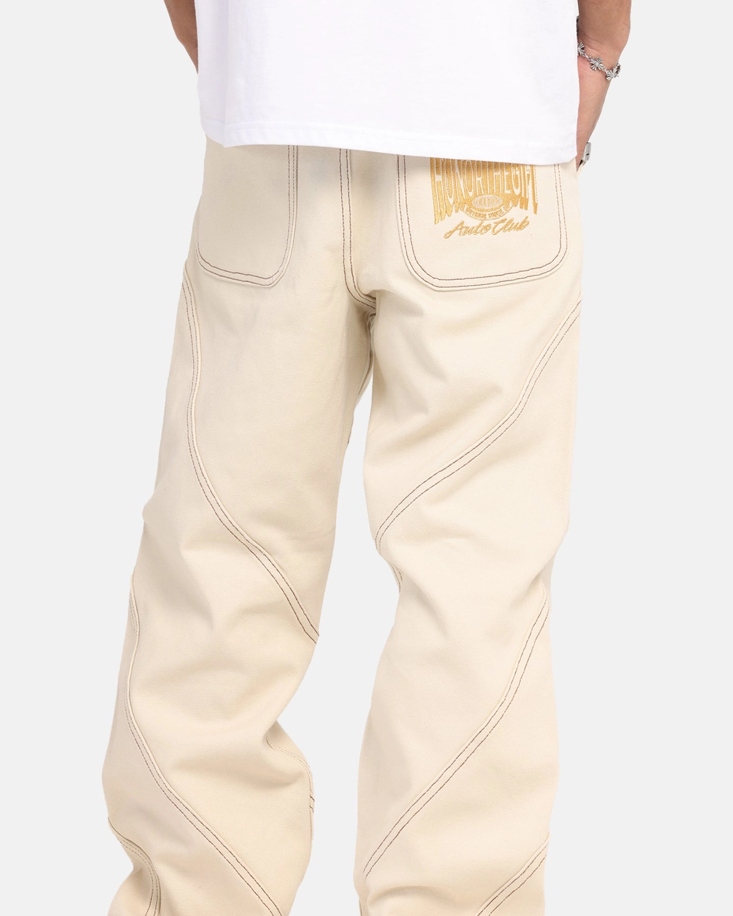 Honor The Gift Racing Panel Pants Bone Non Tapered Leg Smart Fit