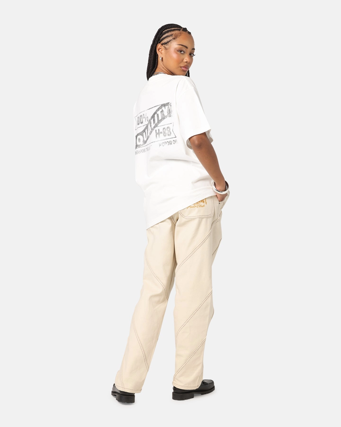 Honor The Gift Vintage Oil T-Shirt White Light Layer