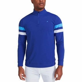 Redvanly Wilson 1/4 Zip Golf Pullover Mazarine Blue - SS24 Men Odor Control Finish clean design