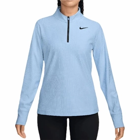Nike Dri-FIT ADV Tour 1/2 Zip Golf Pullover Psychic Blue/Black - SU25 Women Classic Cut mesh ventilation