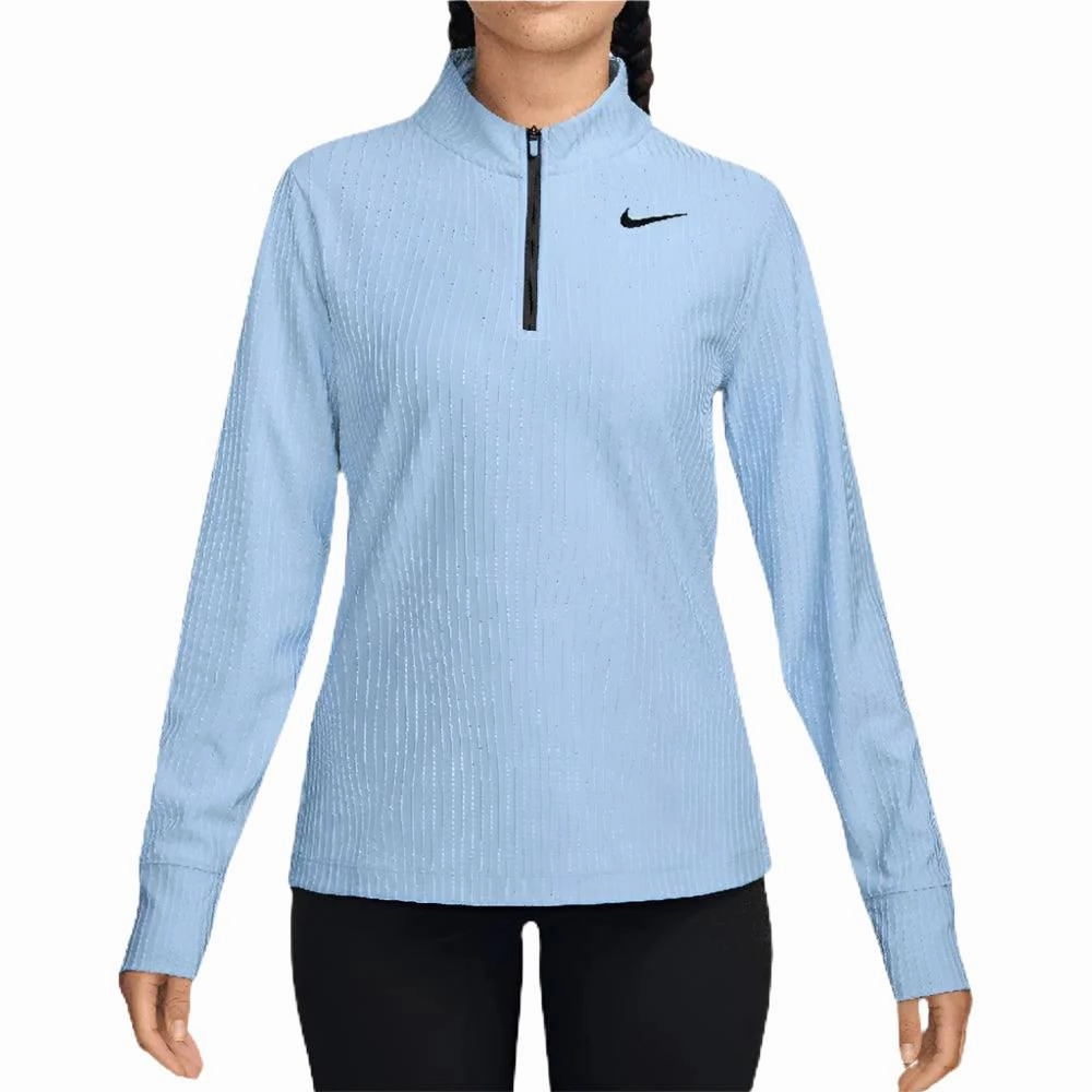 Nike Dri-FIT ADV Tour 1/2 Zip Golf Pullover Psychic Blue/Black - SU25 Women Classic Cut mesh ventilation
