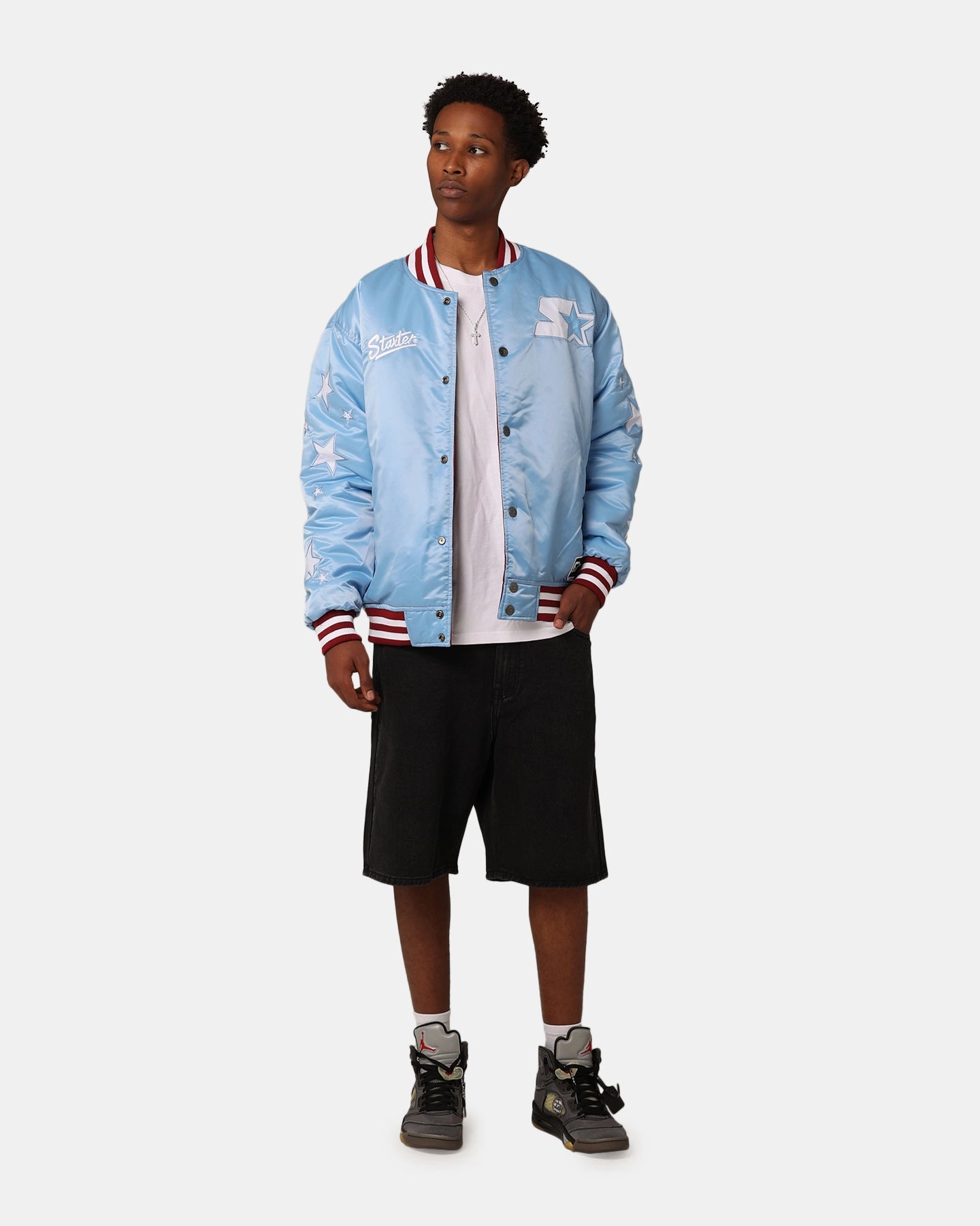 Bohemian Starter Reversible Star Bomber Jacket Maroon/Blue