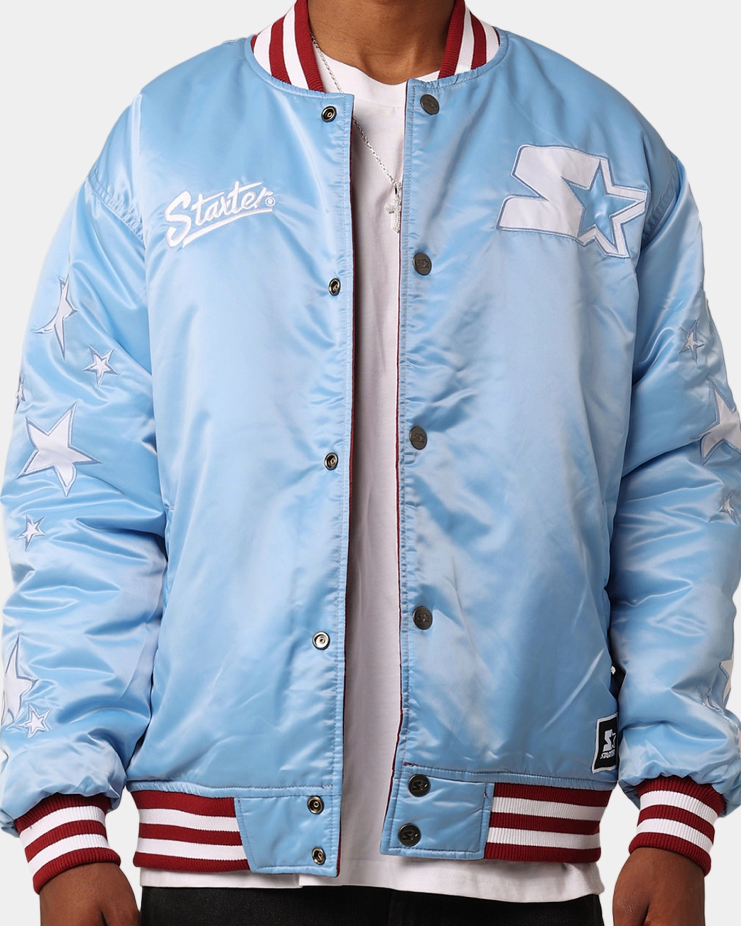 Starter Reversible Star Bomber Jacket Maroon/Blue Double layer fabric