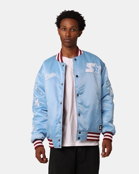 Sporty Look Possibility Starter Reversible Star Bomber Jacket Maroon/Blue