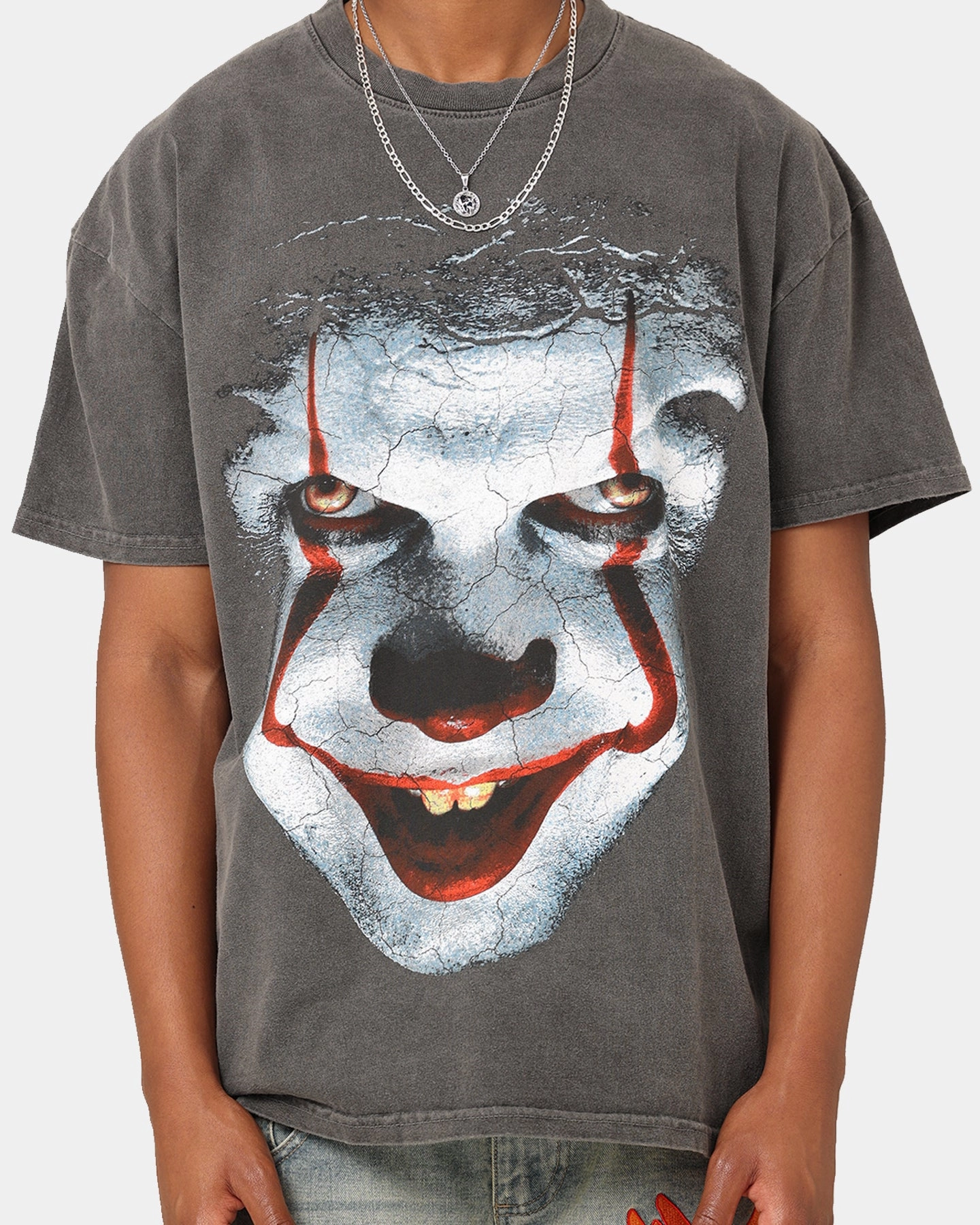 UV Protective Fabric American Thrift X It Pennywise Vintage T-Shirt Black Wash