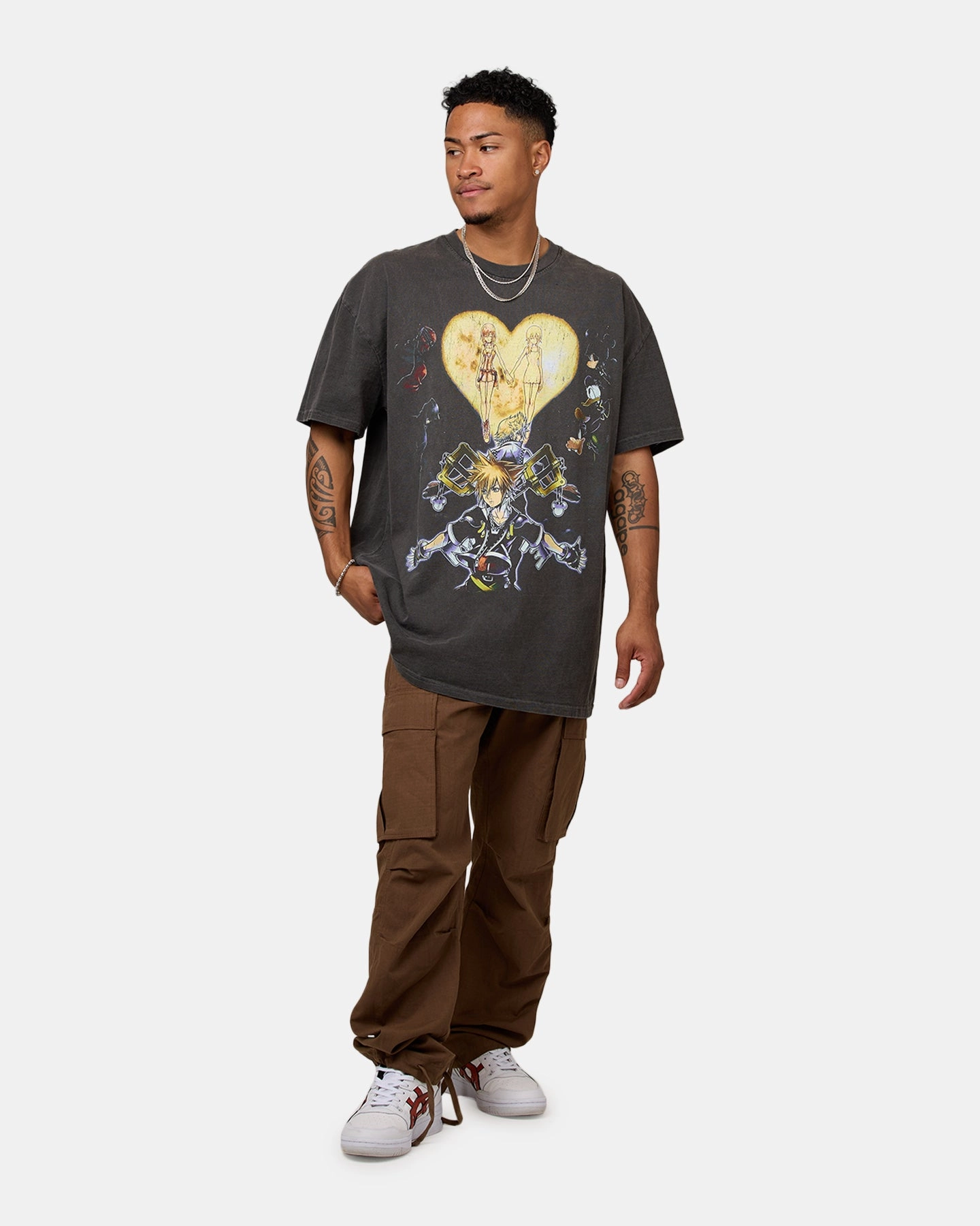 Ethically Sourced Material Breathable Fit Wear Goat Crew X Kingdom Hearts T-Shirt Black Wash