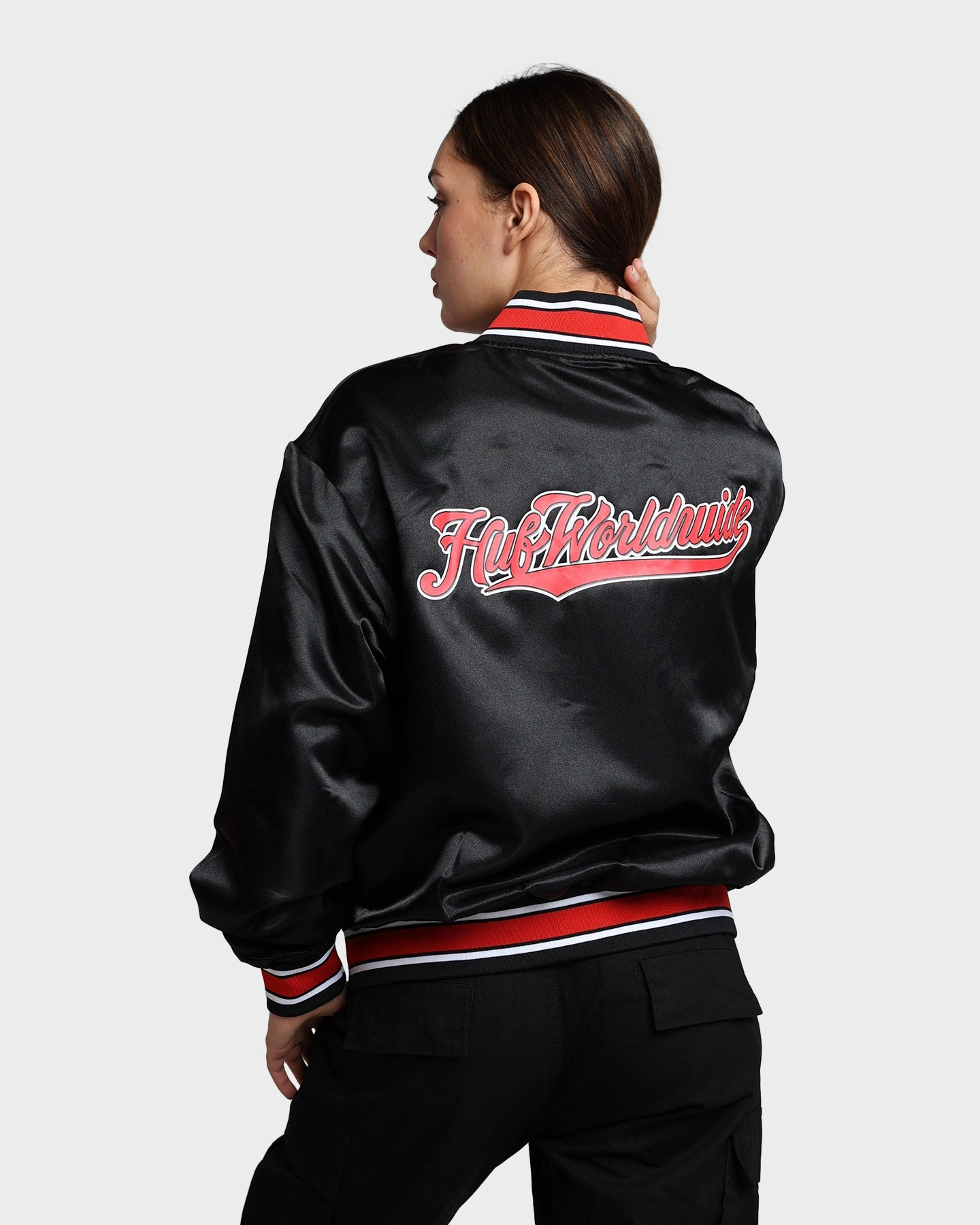 Compression Storage Sack HUF Crackerjack Satin Baseball Jacket Black