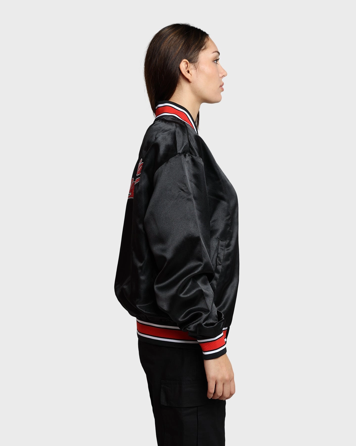 HUF Crackerjack Satin Baseball Jacket Black Age