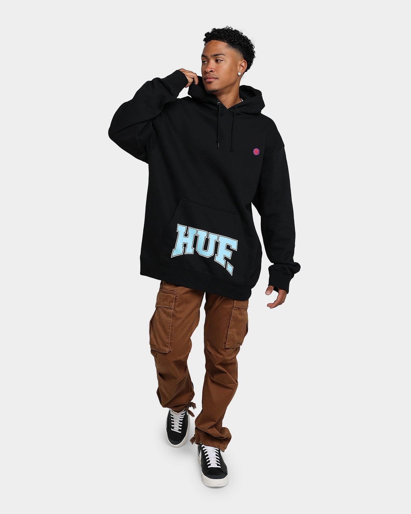 students HUF Draft Pick Pullover Hoodie Black