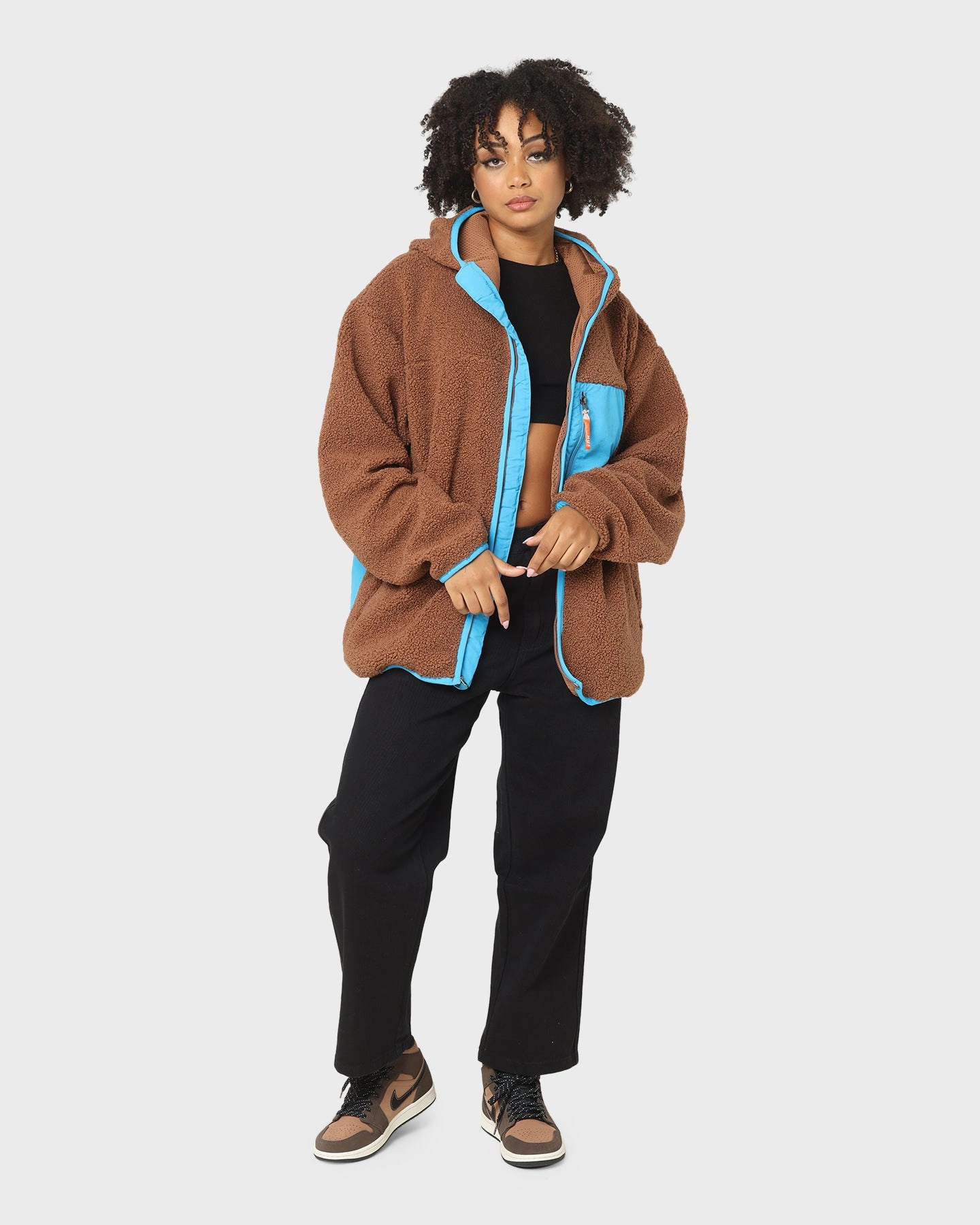 Flexible Mobility HUF Fort Point Sherpa Jacket Dust Brown
