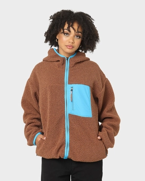 HUF Fort Point Sherpa Jacket Dust Brown Layer Function Breathable fabric