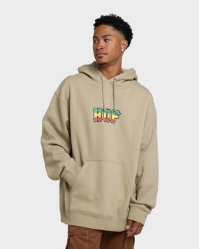 Magnetic Closure Details HUF Righteous Pullover Hoodie Tan