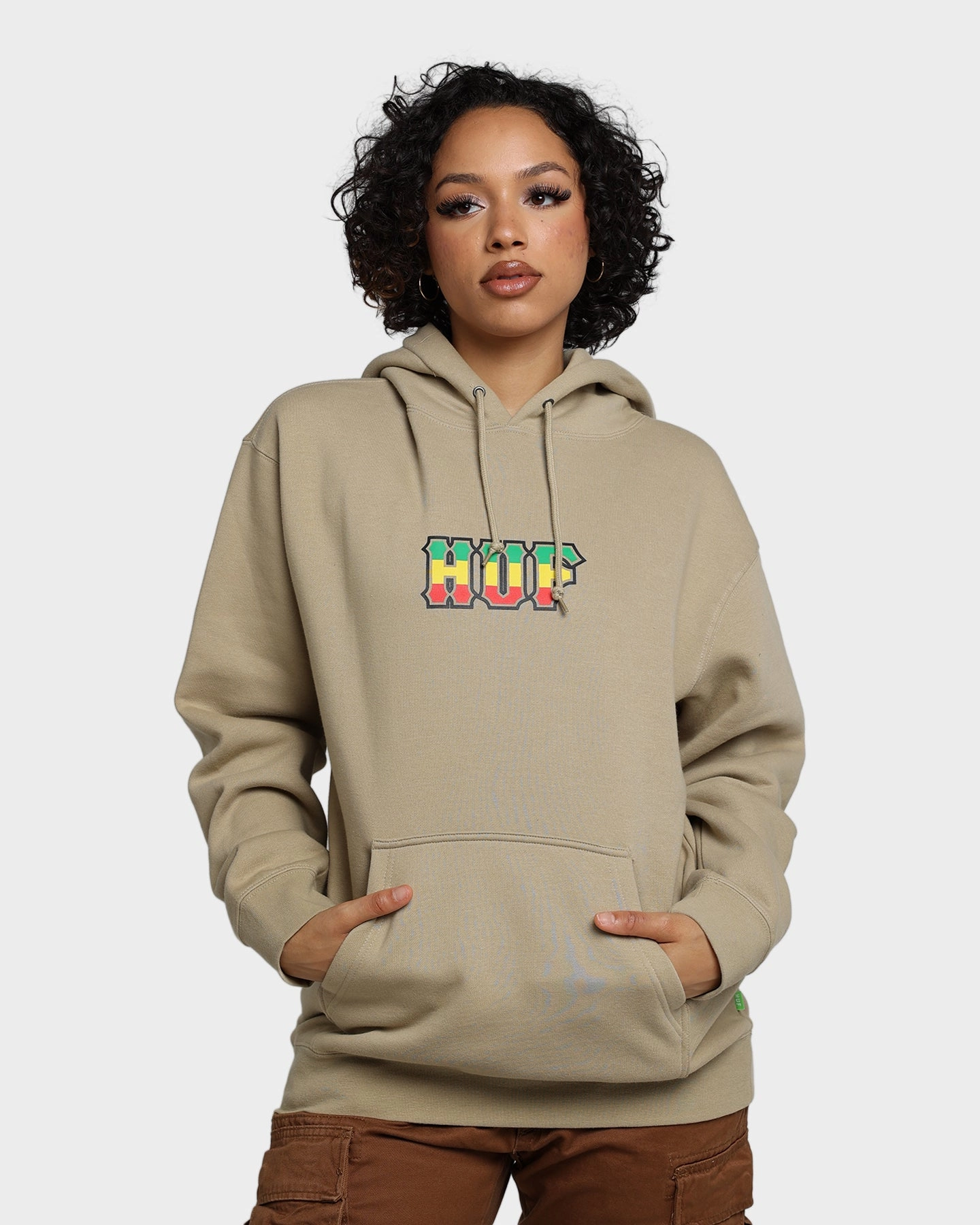 HUF Righteous Pullover Hoodie Tan Heat Regulating Technology