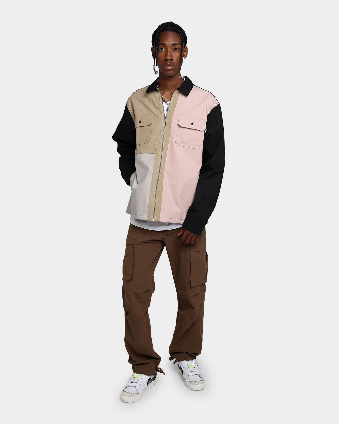 HUF Split Zip Work Shirt Black Outdoor Activity