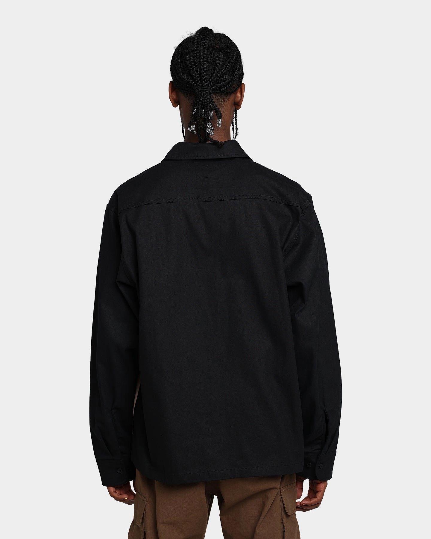 HUF Split Zip Work Shirt Black Reflective details