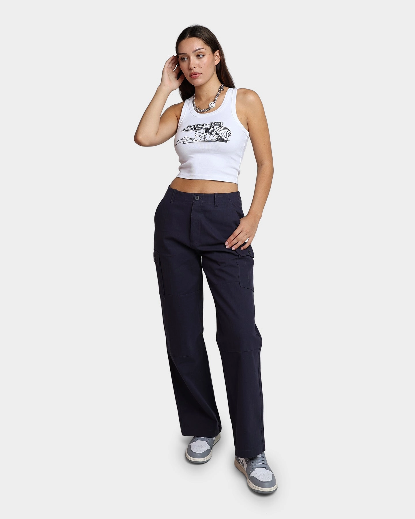 HUF Women's Double Knee Cargo Pants Navy UltraSoftLining All-Season Wear