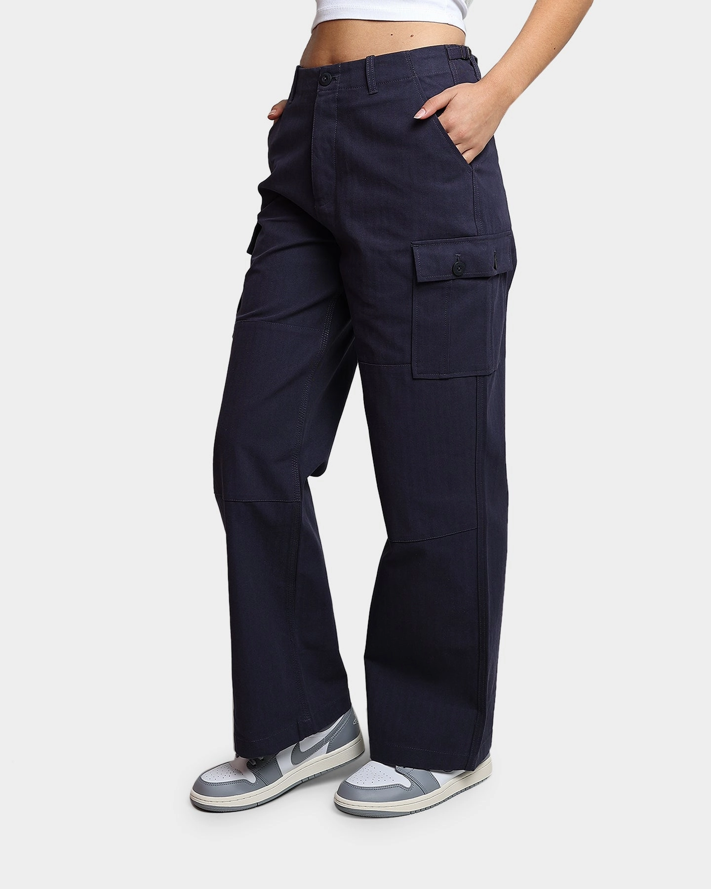 FourWayStretch Non Binding Cuffs HUF Women's Double Knee Cargo Pants Navy