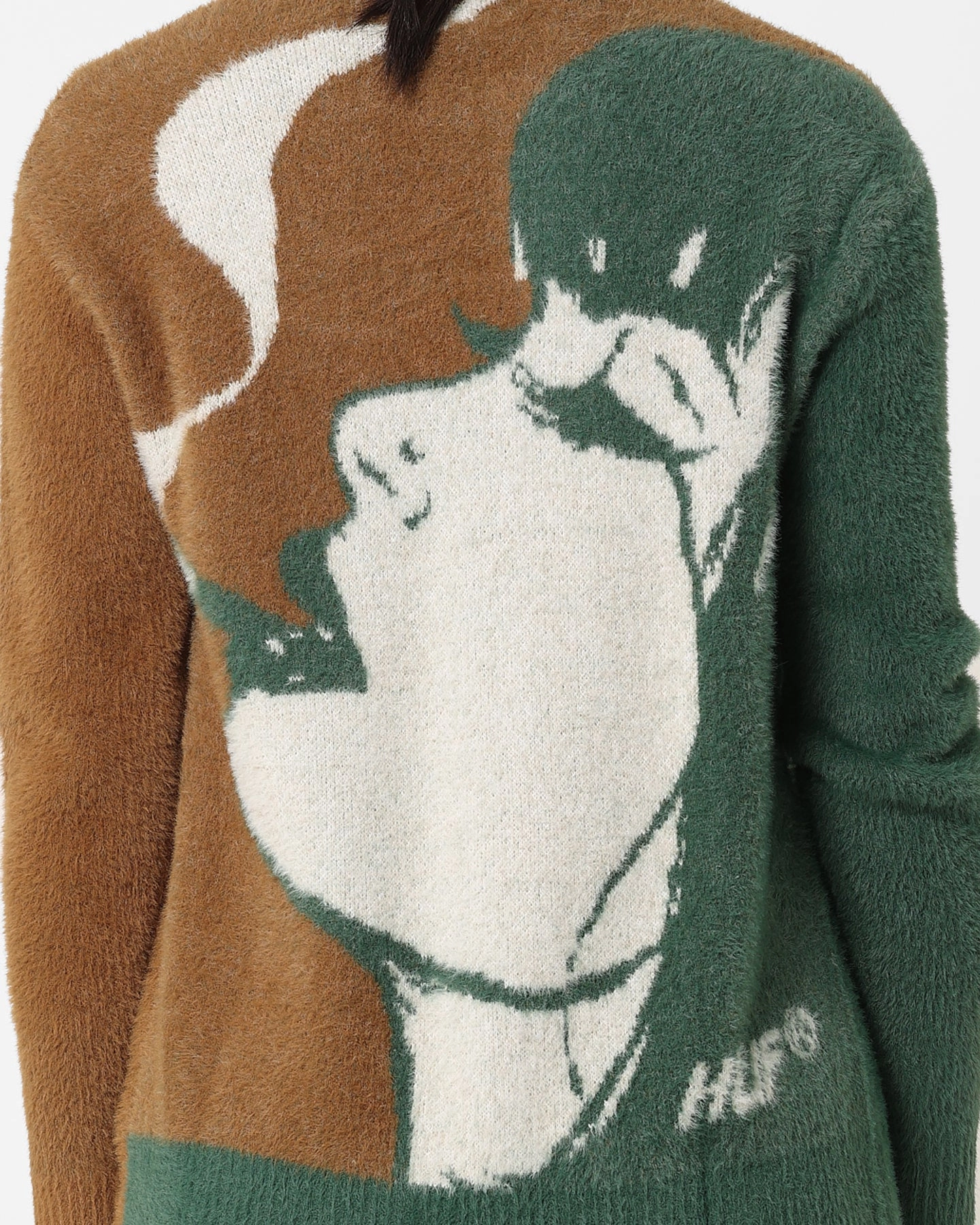 HUF Women's Feels Good Cardigan Brown Rugged Outer Shell suitable for extreme sports