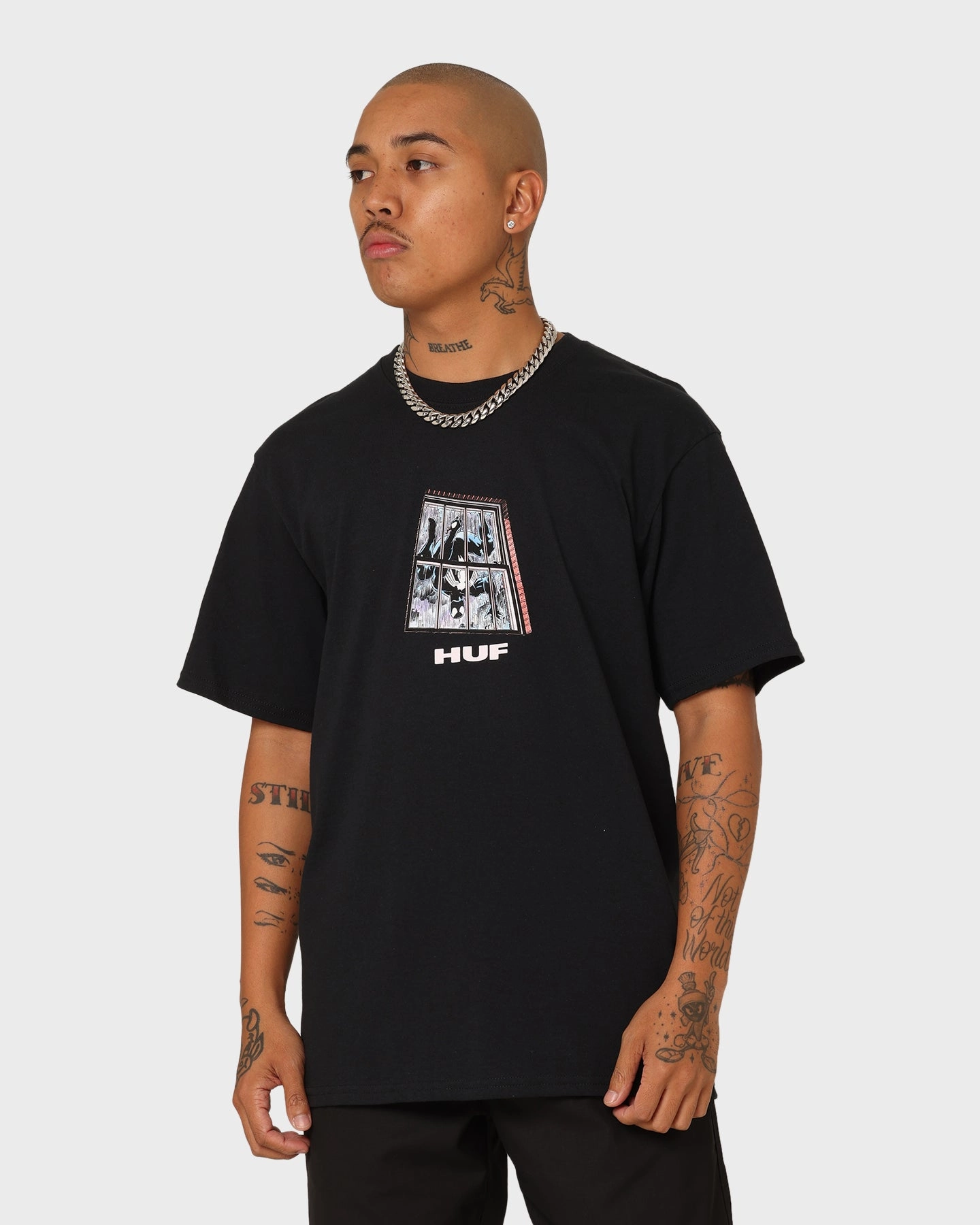 HUF X Marvel Black Suit Spider-man T-Shirt Black Everyday Trend