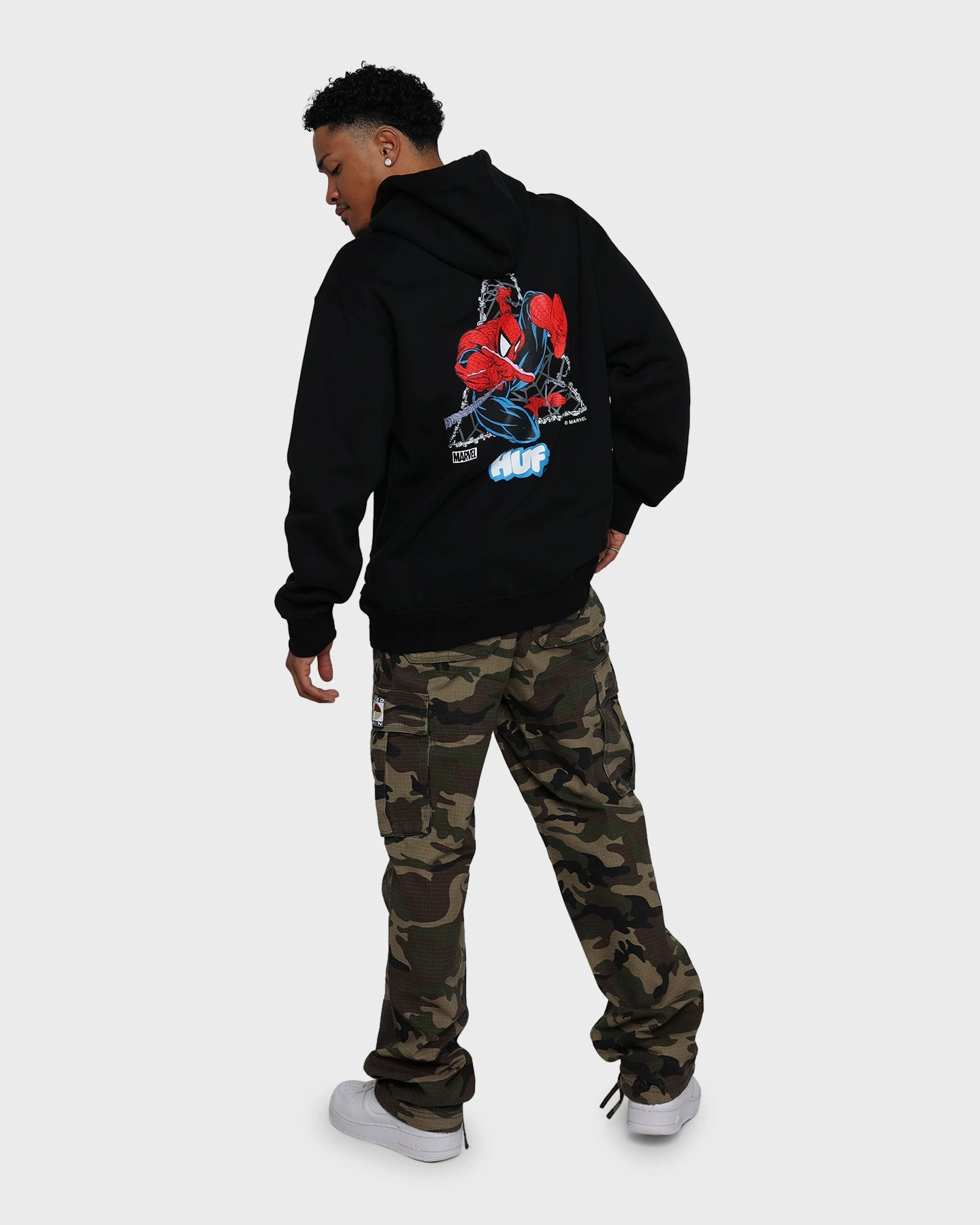 Machine-washable HUF X Marvel Thwip Triangle Pullover Hoodie Black