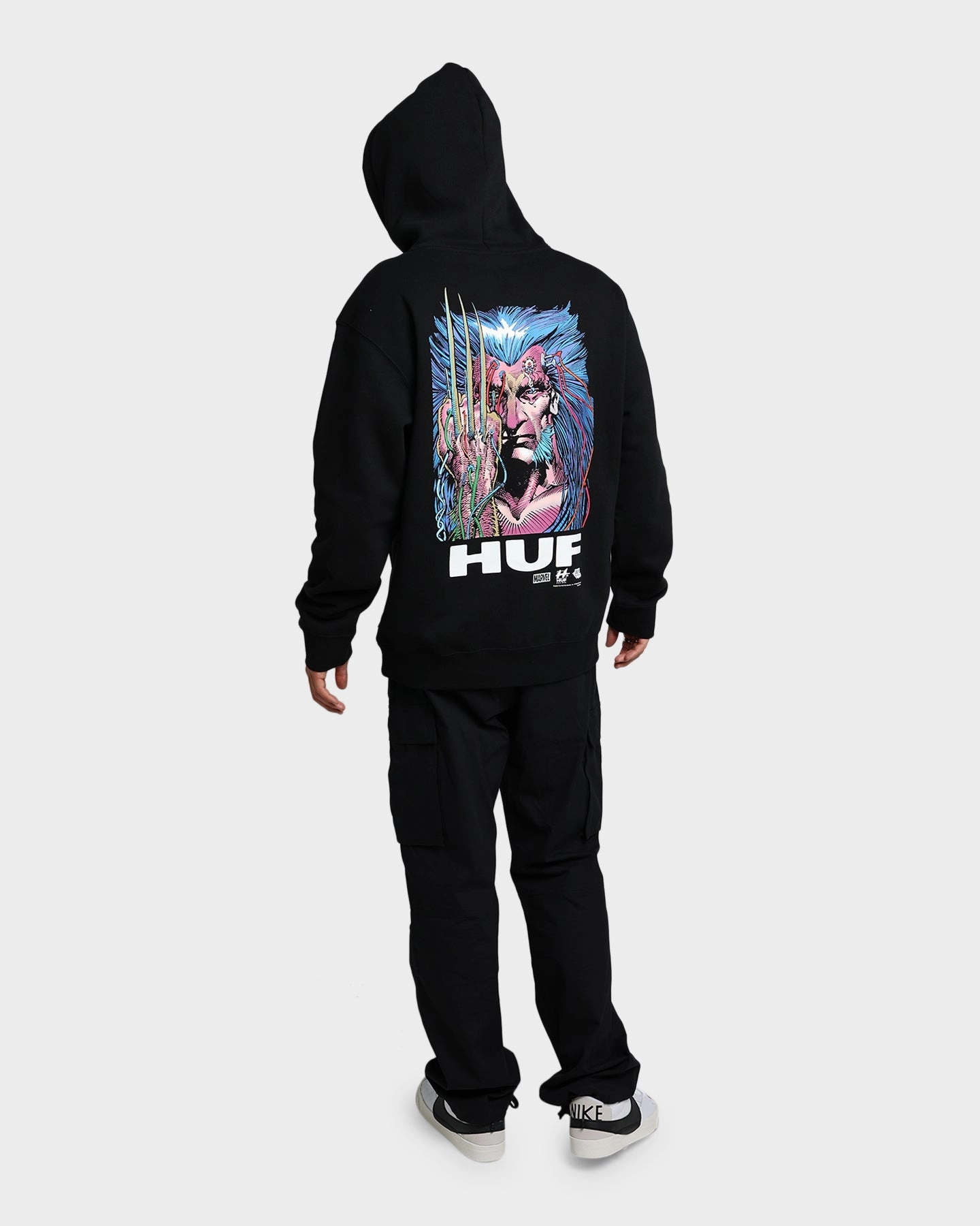 HUF X Marvel Weapon X Hoodie Black Hyperguard Water Resistance Sports use