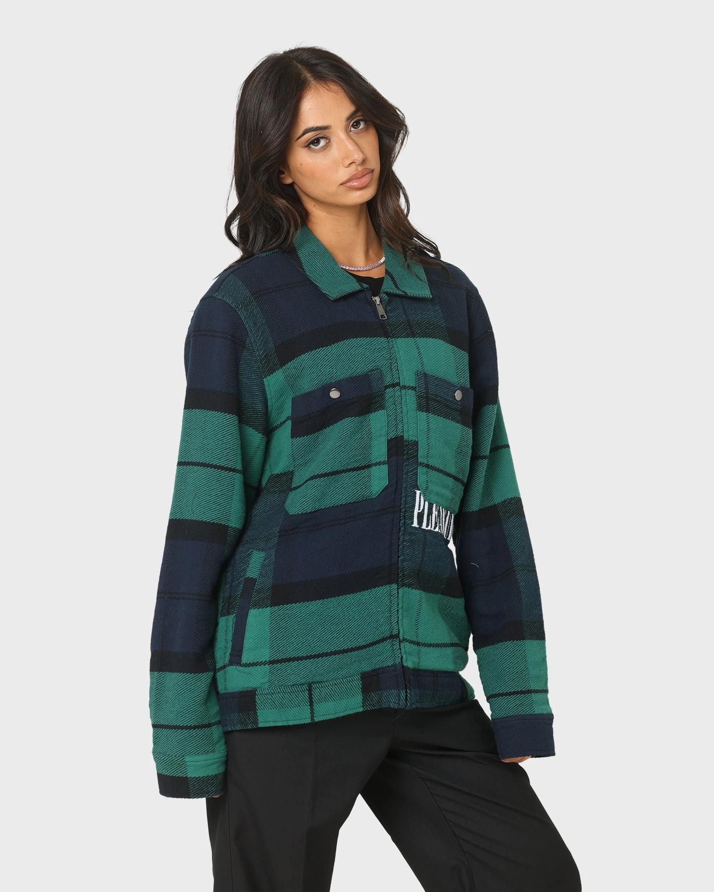 FlexibleMovement HUF X Pleasures Blackwatch Work Jacket Navy