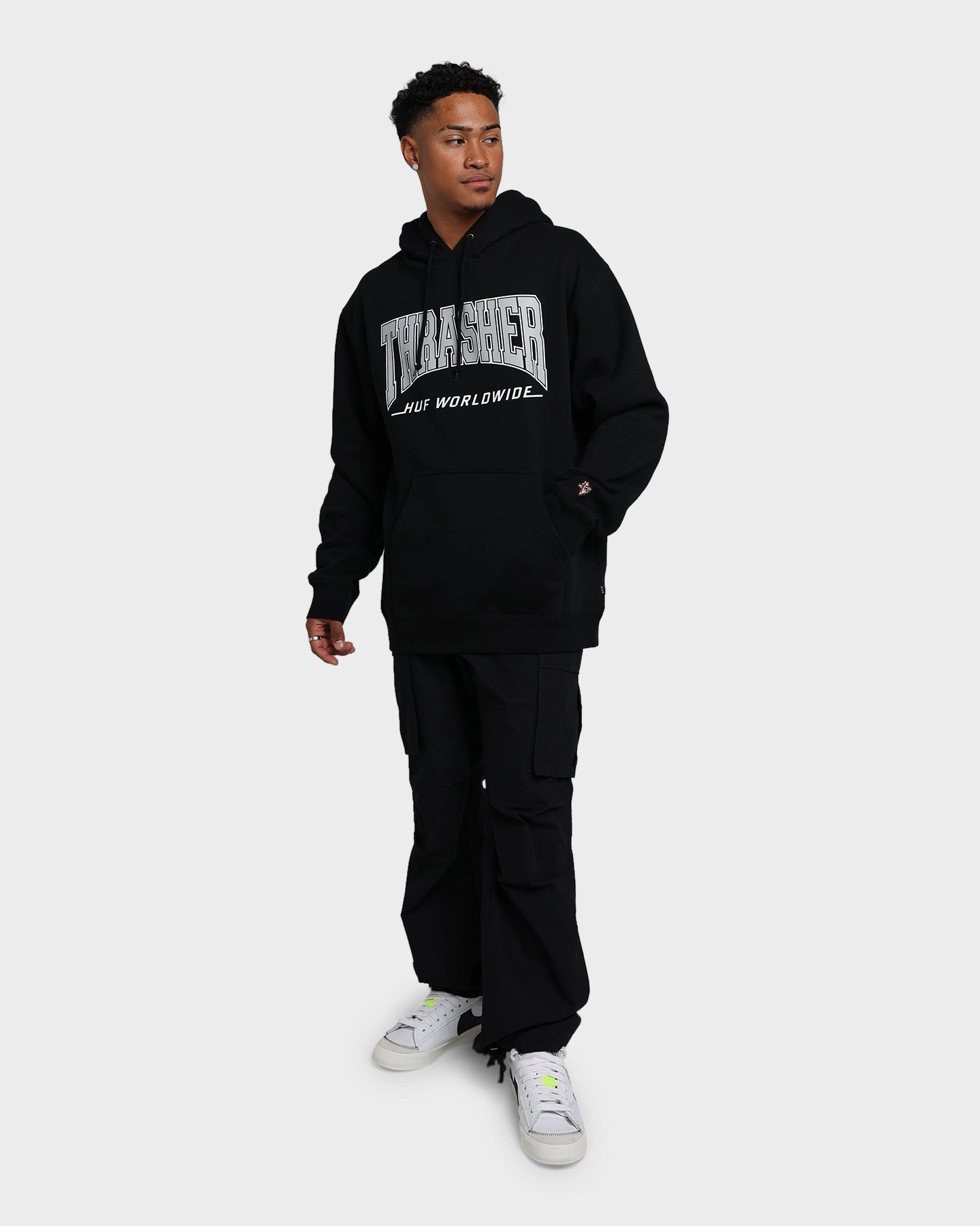 HUF X Thrasher Bayview Pullover Hoodie Black dancers