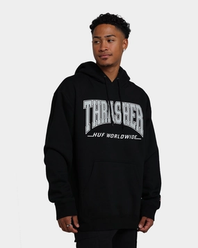 HUF X Thrasher Bayview Pullover Hoodie Black Gore-Tex