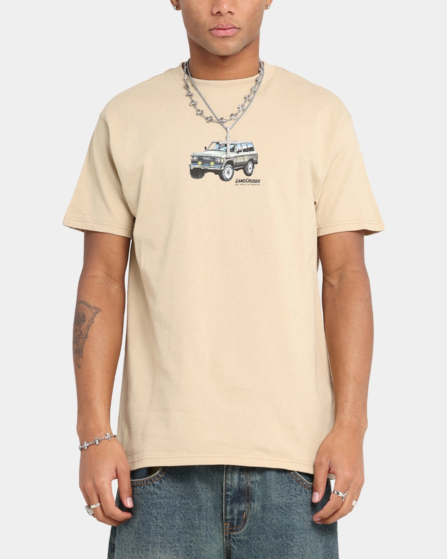 Light Comfort Style Modern Trend Look Huf X Toyota Rosetta T-Shirt Sand