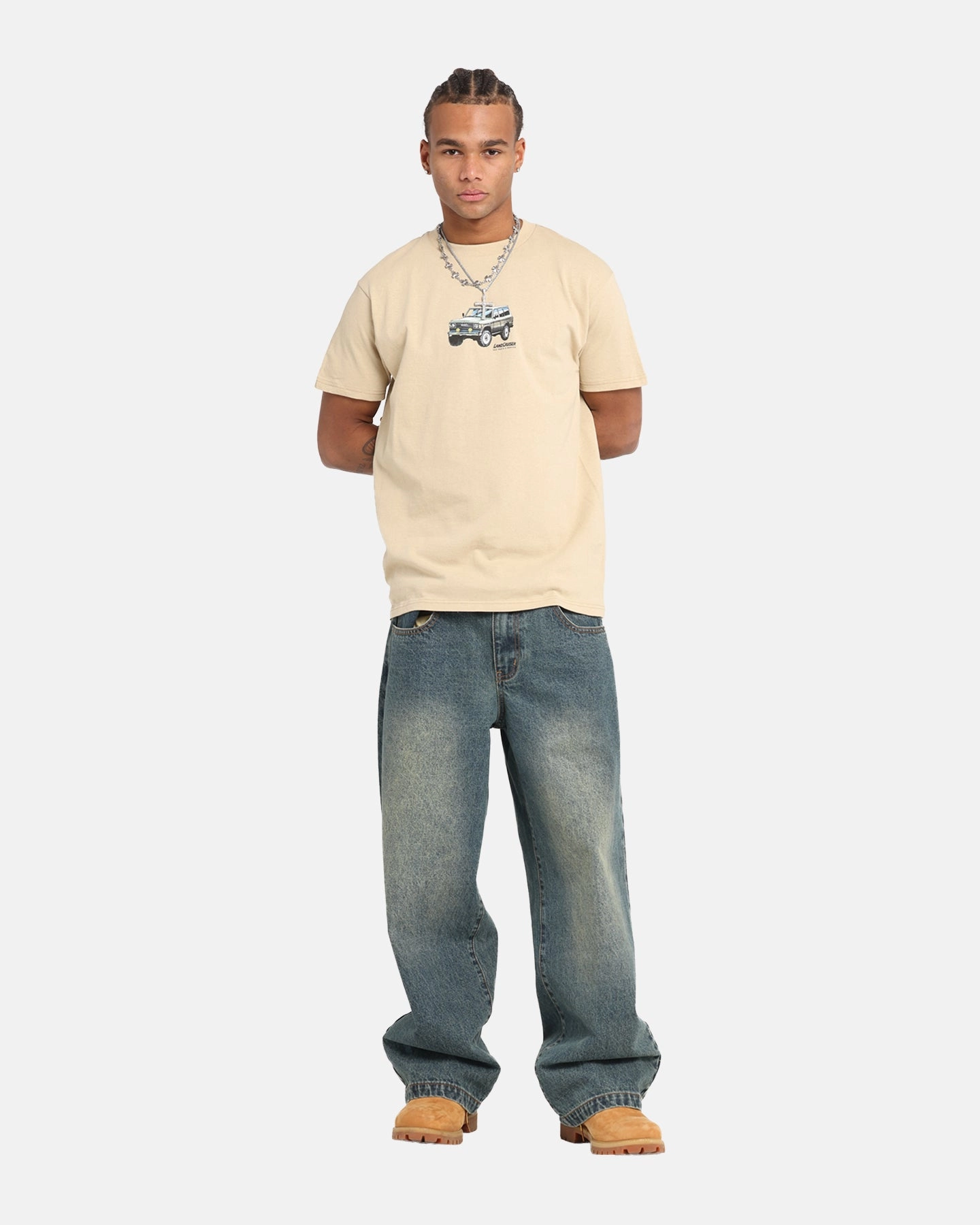 MultipurposeCuffs Weekend Comfort Style Huf X Toyota Rosetta T-Shirt Sand